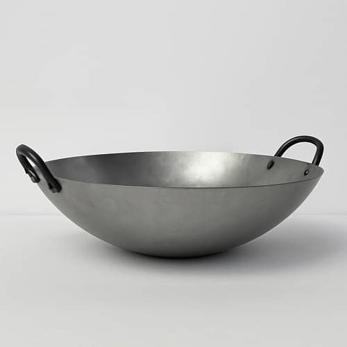 Kitchen Knock 403551 22-inch heavy-duty steel wok with riveted ear handles, 560mm diameter – front view, Australia